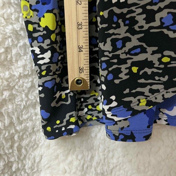 Nine West Dress womens 8 V‎ Neck Multi Color Pattern Knee Length Elastic Waist - Picture 9 of 10